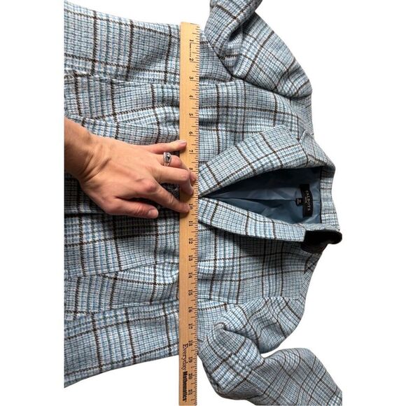 Talbots CLASSIC SHETLAND BLAZER Jacket GLEN PLAID Blue size 10 Petite Button Fro - Picture 5 of 14